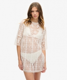 BeachCoverUpMini-jurkmetKantenDetailsCrmeGrootte14-16