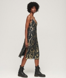 HalflangeMetallicSlipjurkGroenGrootte44