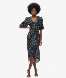 TransparanteMidi-jurkmetKorteMouwenZwartGrootte40