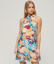 MouwlozeMini-jurkmetPrintBlauwGrootte38