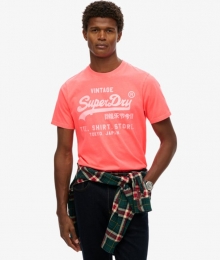 VintageLogoNeonT-shirtmetRelaxtePasvormCreamGrootteS