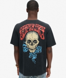 BikerRockT-shirtmetLossePasvormenGrafischePrintZwartGrootteM