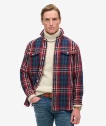 TheMerchantStore-ZwaarGeruitOverhemdBlauwGrootteXL