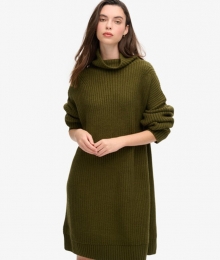 GebreideTrui-jurkmetGroveribGroenGrootte40