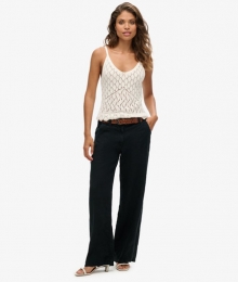 LinnenBroekmetLageTailleZwartGrootte38