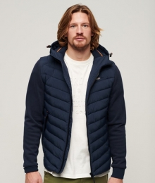 GewatteerdeHybrideStormjasmetCapuchonBlauwGrootteM