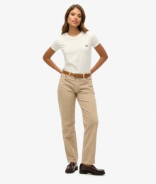 CorduroyBroekmetRechtePijpenBeigeGrootte2632