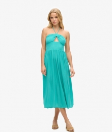 Midi-jurkmetUitsnijdingGroenGrootte42