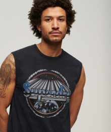 RockBandTanktopmetGrafischePrintZwartGrootteL