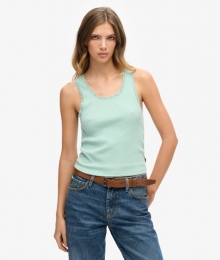 AthleticEssentialsVintageHemdtopjemetKantenRandGroenGrootteXSS