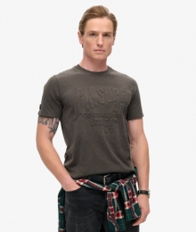 T-shirtmetLogoprintinRelifZwartGrootteM