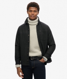 TheMerchantStore-WollenOvershirtZwartGrootteM