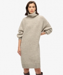 GebreideTrui-jurkmetGroveribLichtgrijsGrootte40