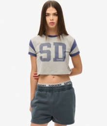 VintageWashSweatshortBlauwGrootte42