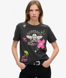 Lo-fiPunkPosterRelaxedT-shirtZwartGrootte40