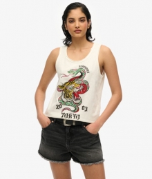 NeoTradTattooTanktopmetLaagUitgesnedenRondeHalsWitGrootte36