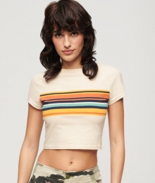 KortVintageT-shirtmetStrepenCrmeGrootte40