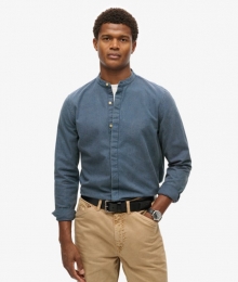 TheMerchantStore-IndigoKraagloosOverhemdBlauwGrootteXL