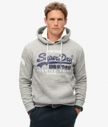 OrganicCottonVintageLogoHoodieGrijsGrootteL