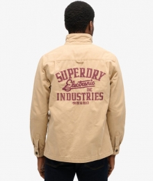 CanvasOvershirtmetPatchesBeigeGrootteXL