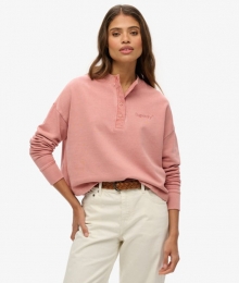 GeborduurdCore-logoSweatshirtmetRondeHalsenKnoopsluitingPinkGrootte44
