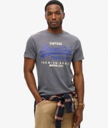 KlassiekHeritageT-shirtmetVintageLogoDonkerblauwGrootteM