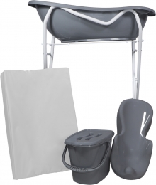 MamaLoesGrijsBadsetInclWitteBadstandaard