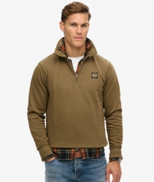 SweatshirtmetContrasterendeStikselsenHalveRitsGroenGrootteXL