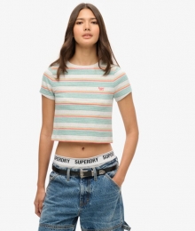 KortVintageT-shirtmetStrepenRoodGrootte42