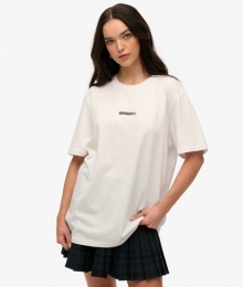 OversizedT-shirtmetMicrologoWhiteGrootteL
