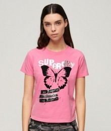 Lo-fiRockT-shirtmetGrafischePrintRozeGrootte36