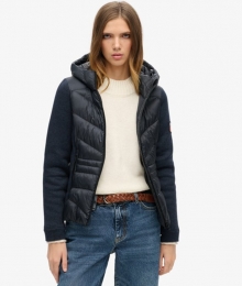 GebreideHybridStormjasmetCapuchonBlauwGrootte42