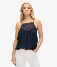 CamiStrandtopjemetKantBlauwGrootte40