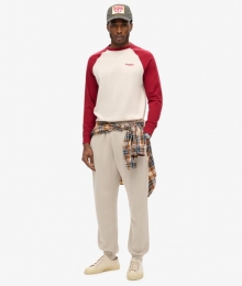 JoggingbroekmetKleinLogoBeigeGrootteXL