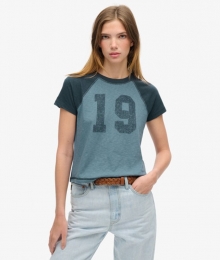 AthleticEssentialsSlimfitT-shirtmetRaglanmouwenBlauwGrootte40
