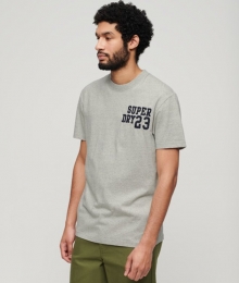 GeborduurdSuperstateAthleticT-shirtmetLogoDonkergrijsGrootteL