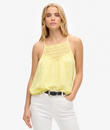 CamiStrandtopjemetKantGeelGrootte40