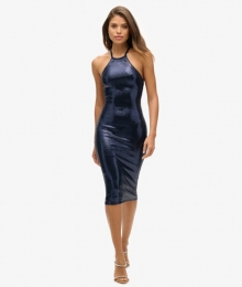 Midi-jurkmetLovertjesenHalternekBlauwGrootte36