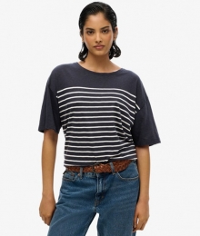 StudiosT-shirtmetVerlaagdeSchoudersBlauwGrootte38