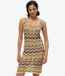 GebreideMini-jurkmetZigzagmotiefGreenGrootte36