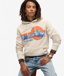 OutdoorGestreepteHoodiemetAfbeeldingGrijsGrootteS