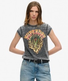 BikerRockT-shirtmetPrintZwartGrootte42