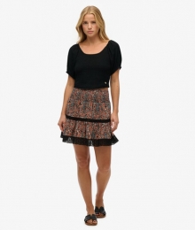 MinirokmetKantenPrintBlackGrootte38