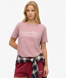 VenueMetallicT-shirtmetRelaxtePasvormPaarsGrootte42