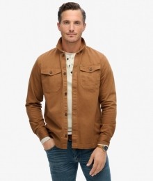 TheMerchantStore-OvershirtmetVisgraatmotiefBruinGrootteL