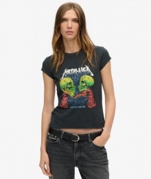 MetallicaxSuperdryT-shirtmetKapmouwenZwartGrootte44