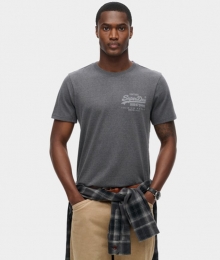 HeritageT-shirtmetVintage-logoopdeBorstGrijsGrootteM