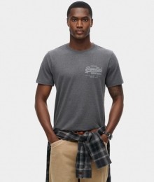 HeritageT-shirtmetVintage-logoopdeBorstGrijsGrootteXxl
