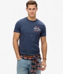 VintageWorkwearT-shirtmetRelaxtePasvormBlueGrootteL