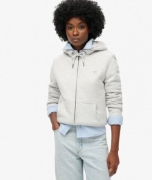 EssentialHoodiemetRitsenBorgvoeringLichtgrijsGrootte44